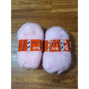 Lot Of 2 Pink Columbia Minerva 2 Skeins Acrylic
